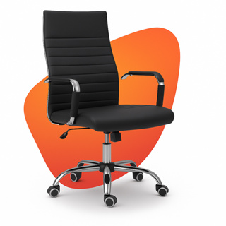 Cadeira De Escritório Presidente Moob Chicago Esteirinha Assento Acolchoado Ergonômica Giratória em Oferta na Shopee