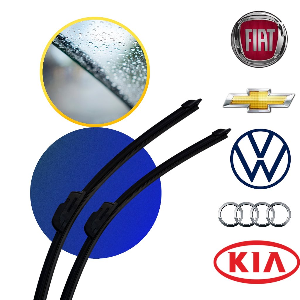 Jogo Palhetas Limpador de Parabrisa Chuva focus ford chevrolet kia monza prisma celta palio