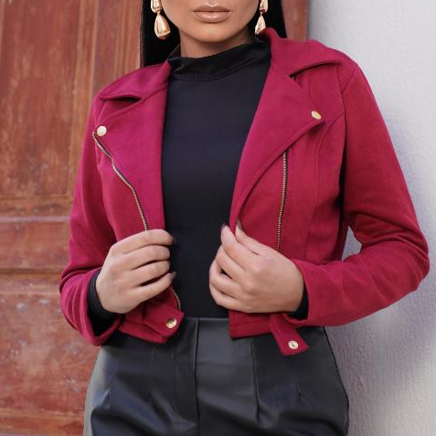 Jaqueta suede Elegante femenina Premium — imagem 2 de 2