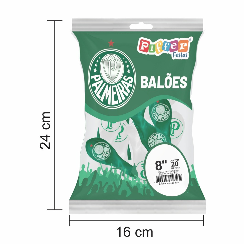Balão Bexiga Time Futebol Palmeiras Redondo 8 Polegadas - Decoração Aniversário Palmeiras — imagem 2 de 2