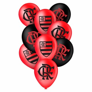Balão Bexiga Time Futebol Flamengo Redondo 8 Polegadas - Decoração Aniversário Flamengo em Oferta na Shopee
