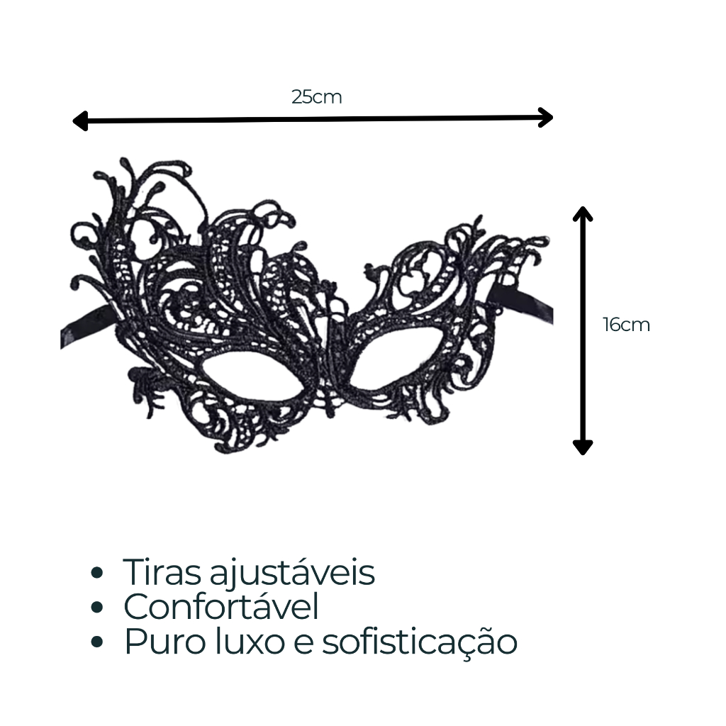 Mascara Renda Veneziana Carnaval 50 Tons Cinza — imagem 2 de 2