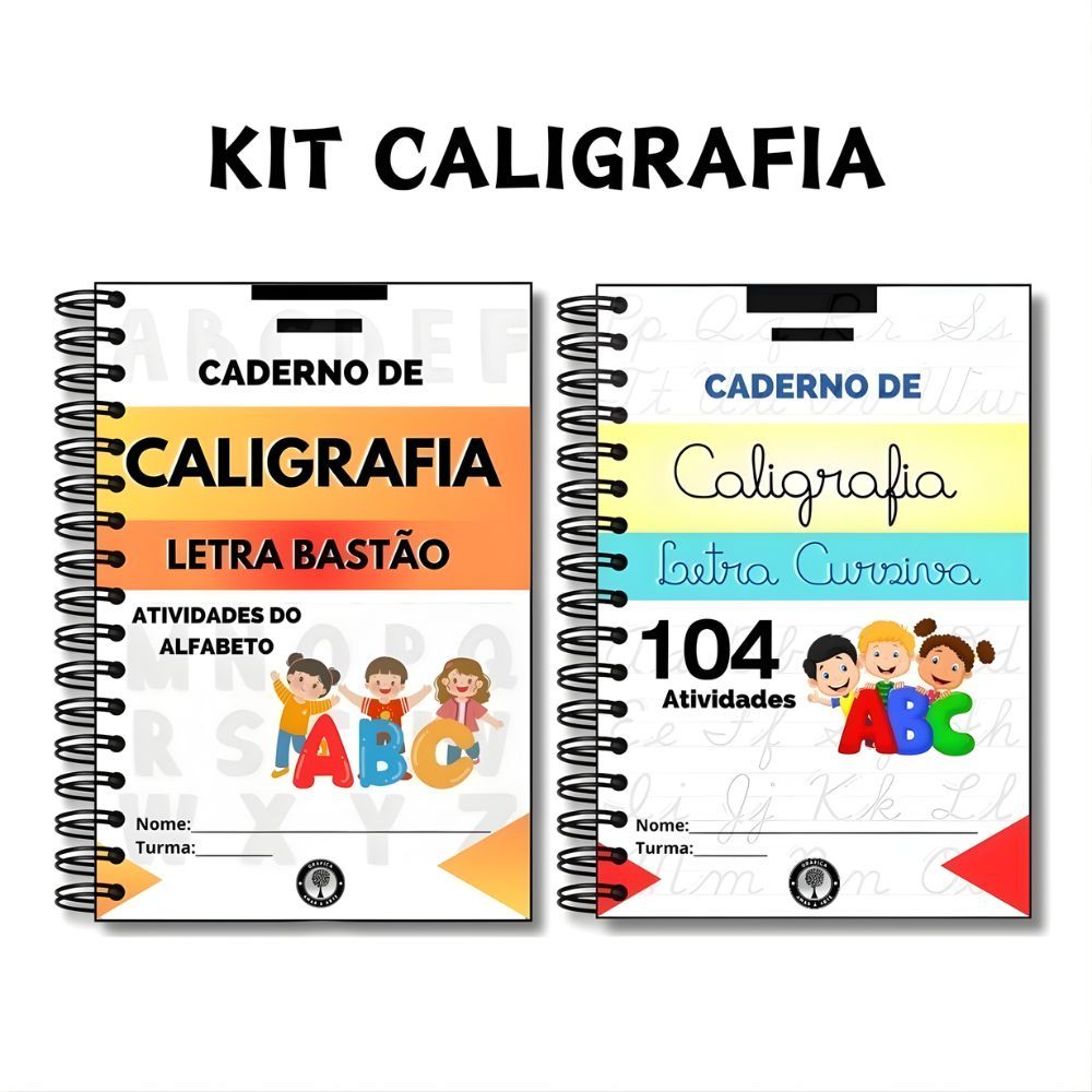 Kit Caderno De Caligrafia Infantil Com 208 Atividades e Exercicios