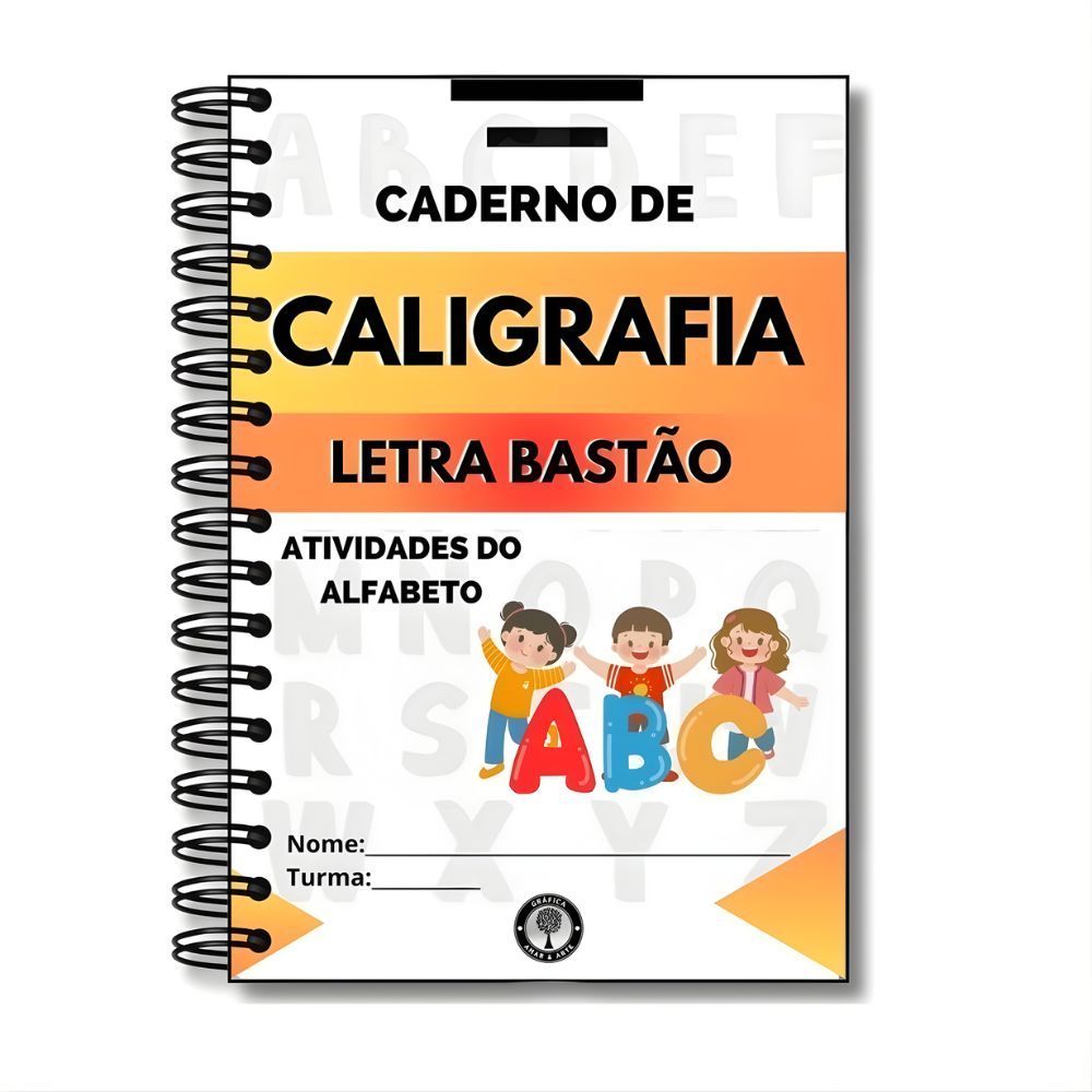 Caderno Caligrafia Infantil Letra Bastão  Alfabetização Completa Aprender a Escrever em Oferta na Shopee
