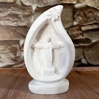 Cristo Redentor na Gota em Gesso Cru 14cm em Oferta na Shopee