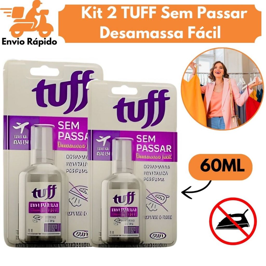 Kit 2 Tuff Sem Passar: Desamassa Fácil, Perfuma e Neutraliza Odores Start 60ML em Oferta na Shopee