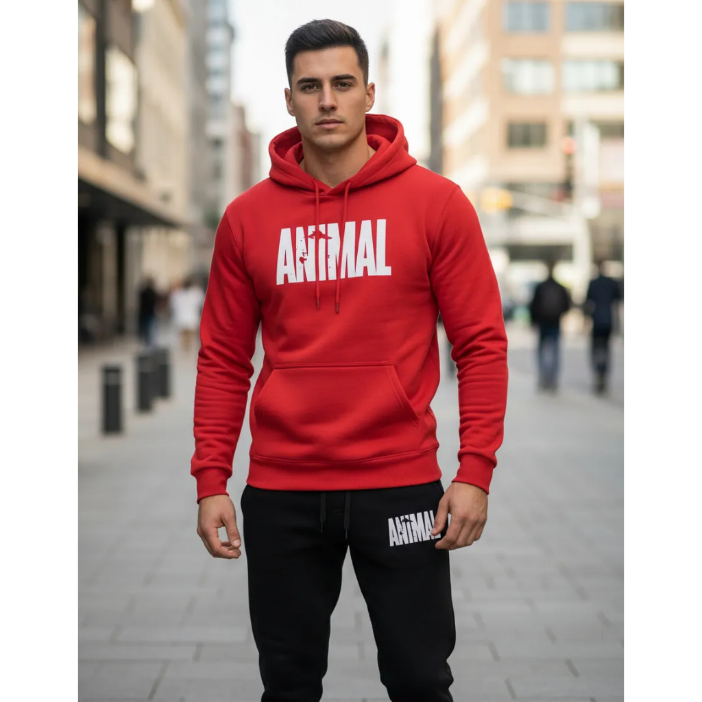 Conjunto Moletom Blusa e Calça Animal Pack Academia e Musculação Fitness Algodão Unissex