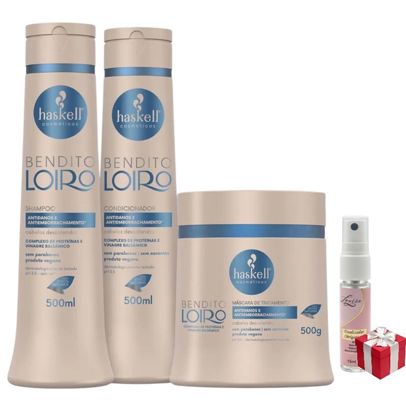 Kit Haskell Bendito Loiro Shampoo 500ML 1 Condicionador 500ML 1 Mascara 500ML