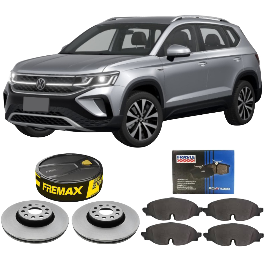 Kit Disco De Freio + Pastilha Dianteira Taos 1.4 250 TSI Confortline 2021 A 2025 Fremax Frasle