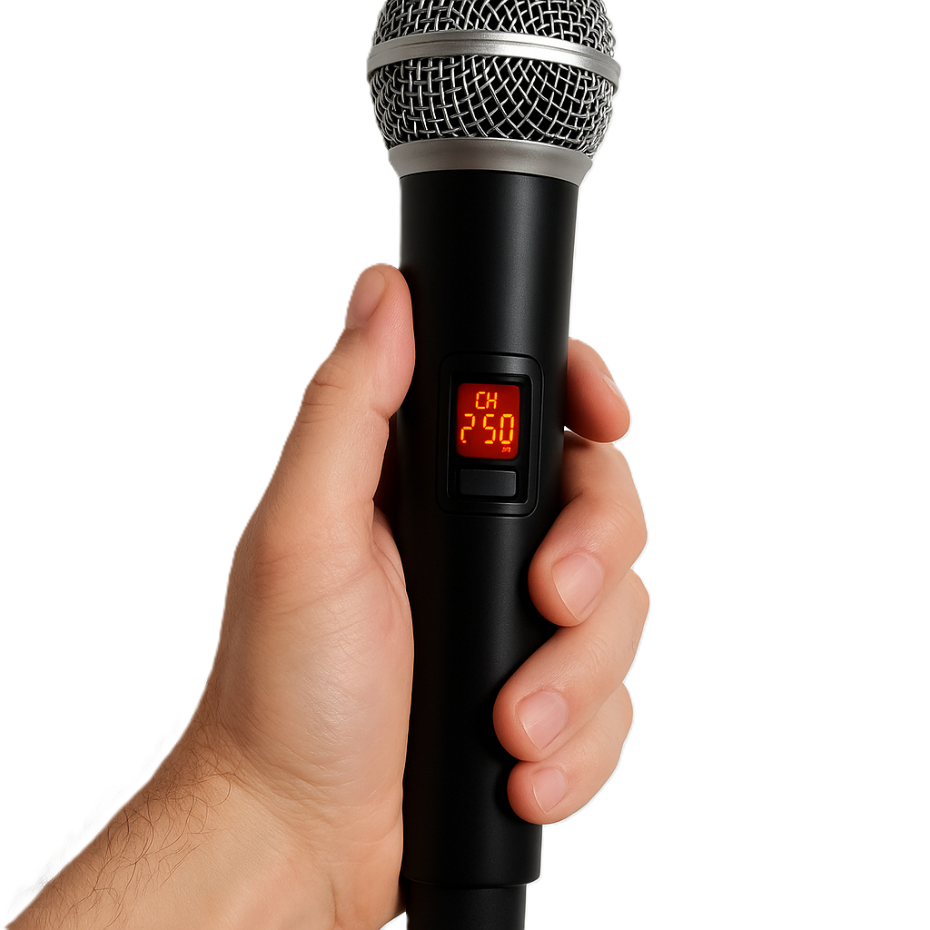 Kit 2 Microfones Profissional Sem Fio Plug and Play Display Digital para Festas Karaoke Diversão