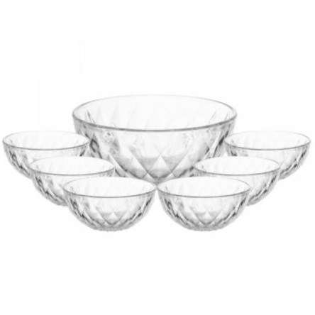 Conjunto 7 Peças para Sobremesa de Vidro Diamond - Lyor