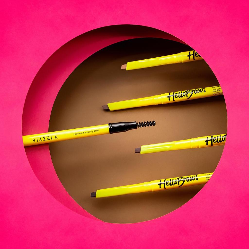 Lapiseira Sobrancelhas Hello Brow Escovinha Efeito Natural Vegano Original Vizzela em Oferta na Shopee