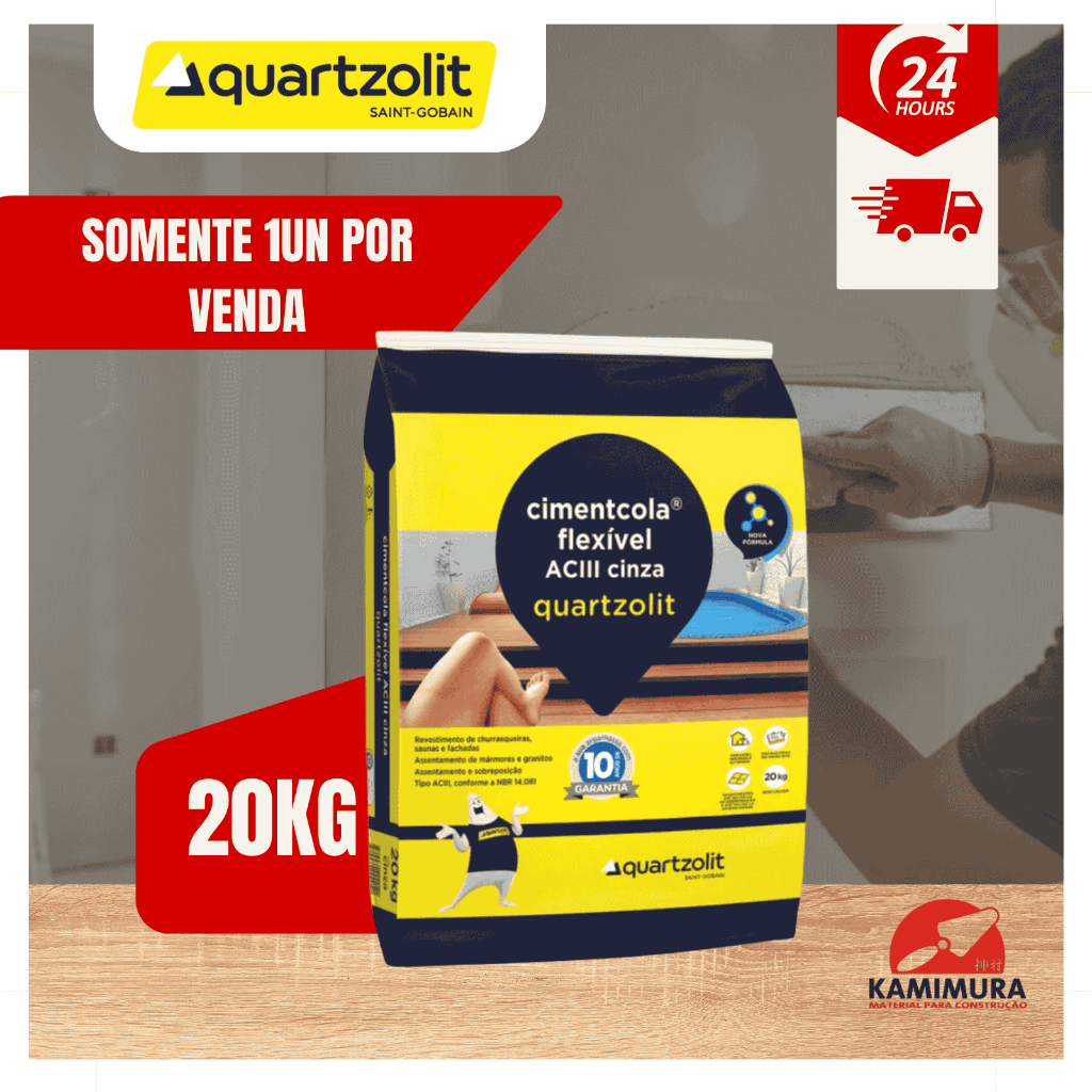 Argamassa Cimentcola Ac3 20kg Cinza Flexível Quartzolit