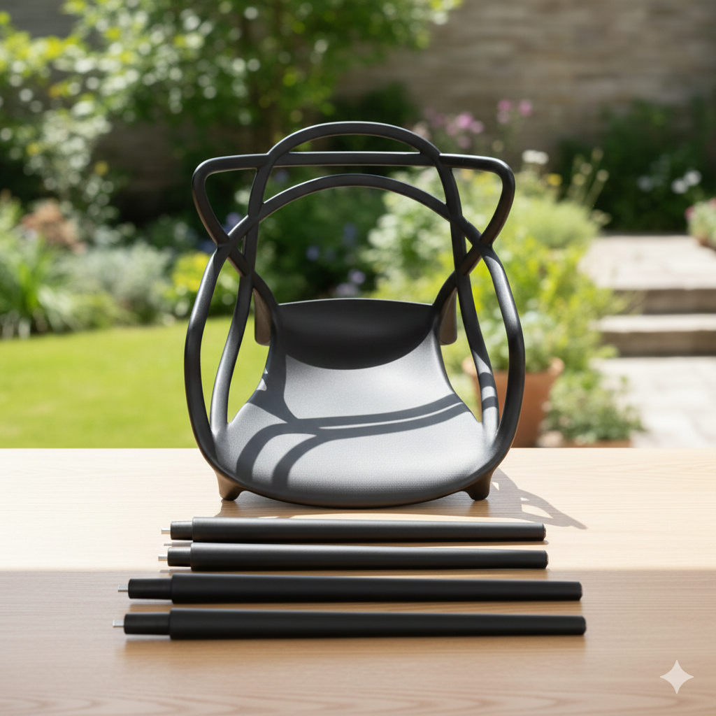 Kit 6 Cadeiras Allegra Desmontável Empilhável Sala Cozinha Jantar Varanda Jardim Quintal La Mobilia