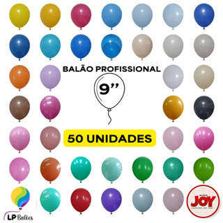 Balão Bexiga Festa 9 Polegadas 50 Unidades PARTY JOY Coloridos Aniversário Casamento Eventos Látex em Oferta na Shopee