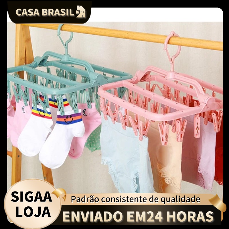 Varal Calcinha Meia Cueca Peça Intima com 32 Prendedores Reforçado em Oferta na Shopee