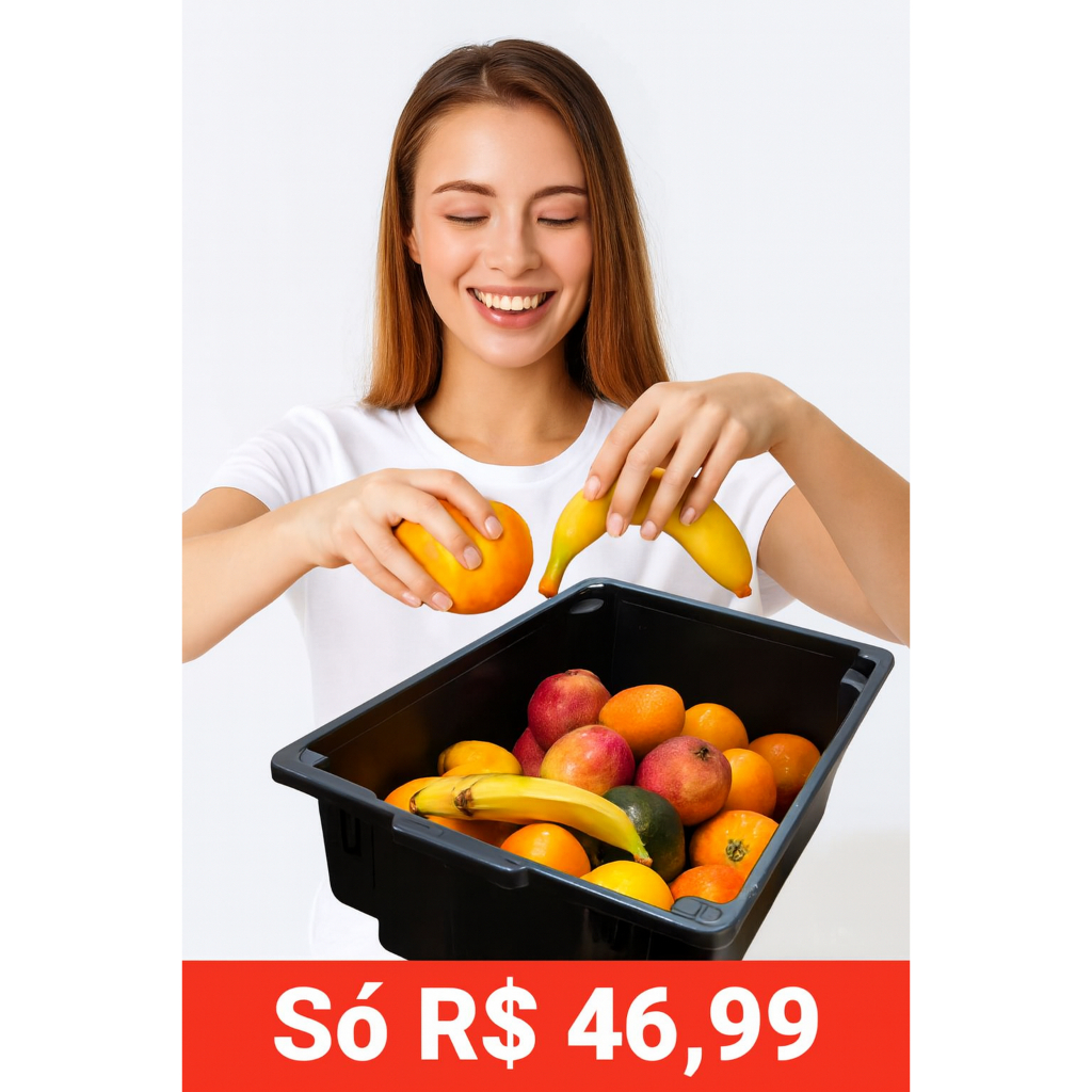 Caixa De Massa Pedreiro, Empilhável, Multiuso para Indústria, Hortifruti e Transporte- PVC