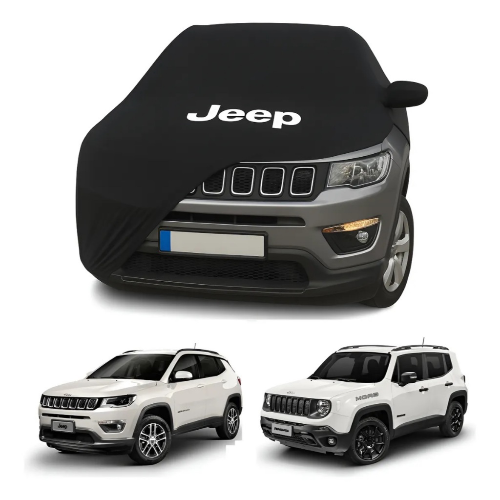 Capa Cobrir Protetora Sol Poeira Lycra Suv Jeep Compass Renegade Logo