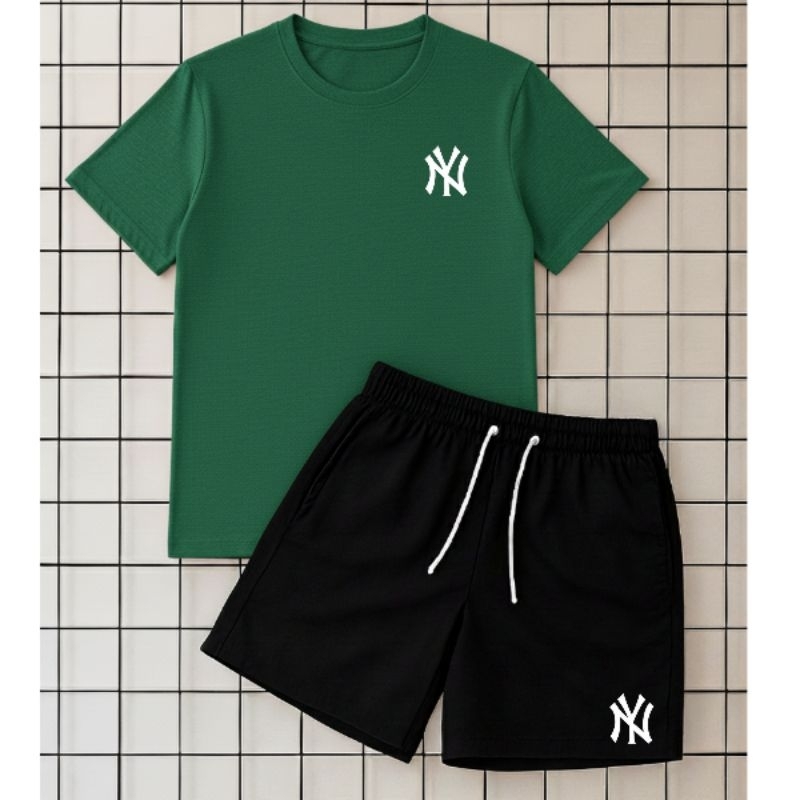 Kit Camisa e Short Algodão New York Camisa 100% Algodão Confortável Treino Academia