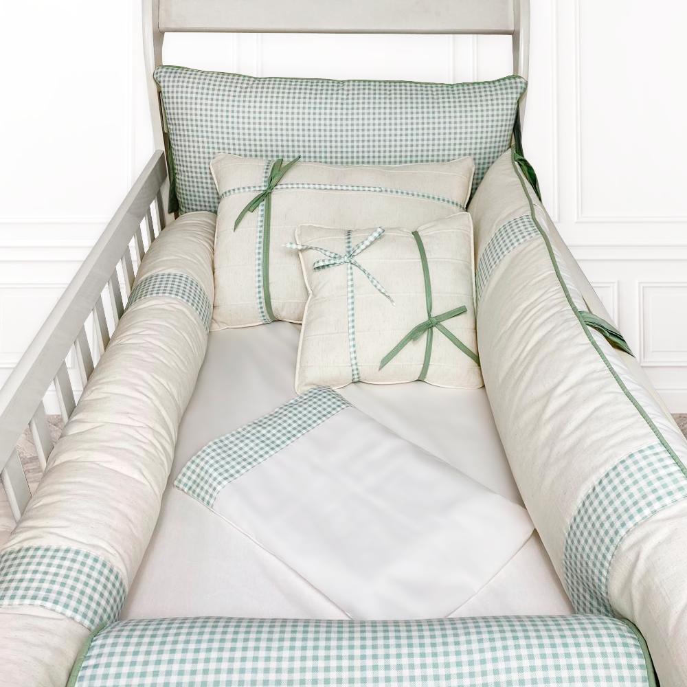 Kit Berço Padrão Americano 8 Peças Linho/Percal 200 Fios Menina Menino em Oferta na Shopee