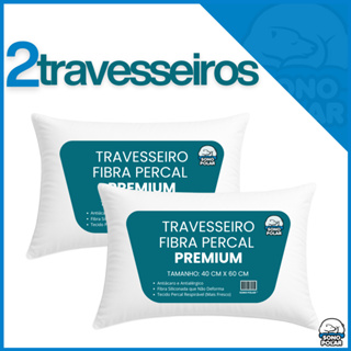Kit 2 Travesseiro Luxo Percal Hotel 100% Fibra Siliconada Toque macio Lavável Sono Polar em Oferta na Shopee