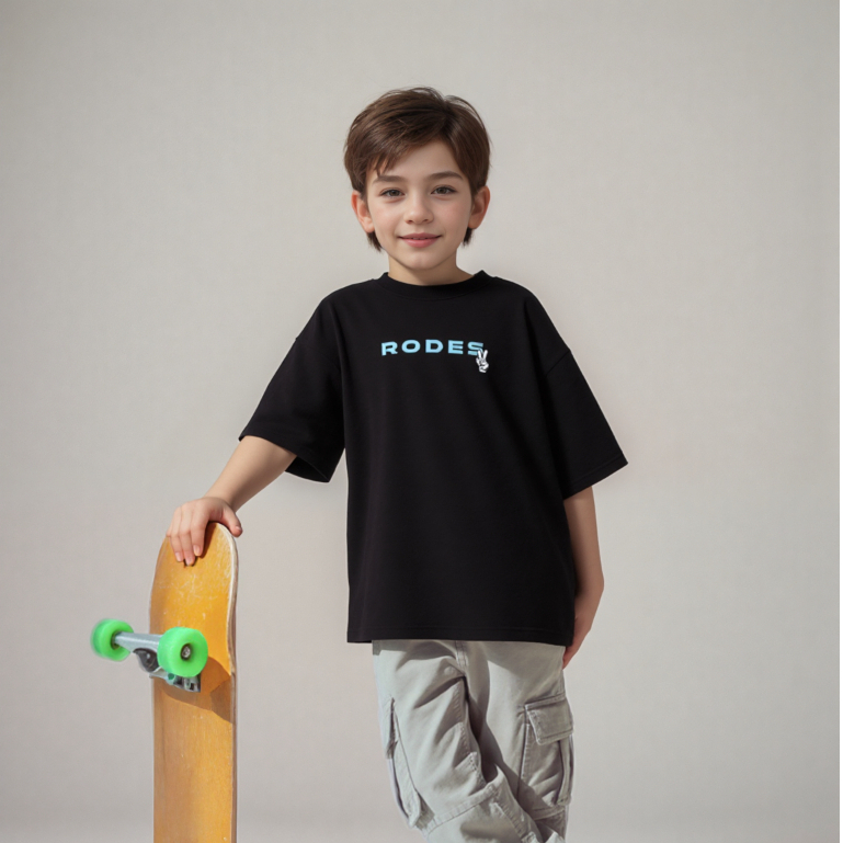 RODES KIDS Camiseta Oversized Rodes Logo MM Infantil Streetwear
