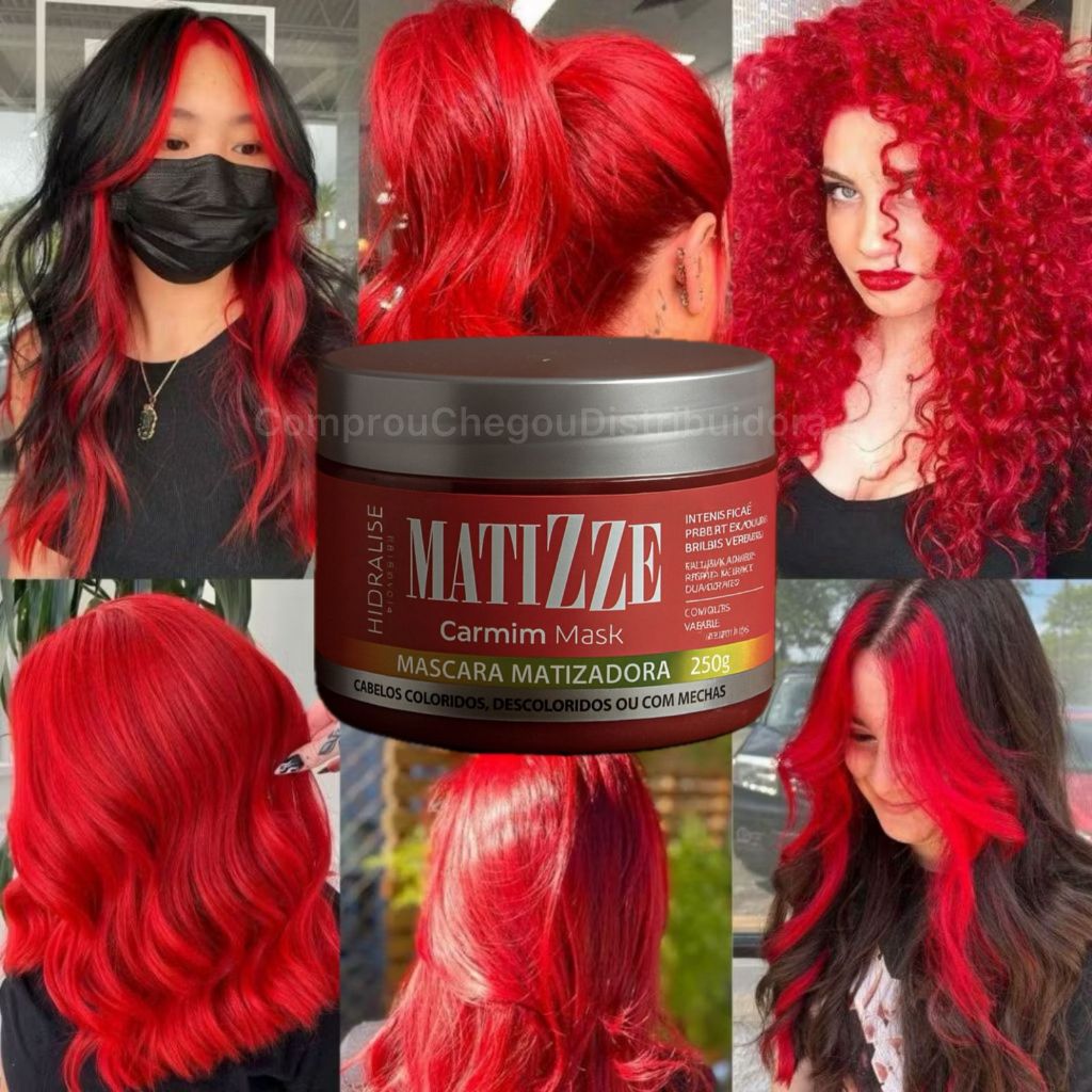 Cabelo Vermelho Vibrando Máscara Tonalizante Sem Amônia 100% Natural MATIZZE VERMELHO Cosméticos em Oferta na Shopee
