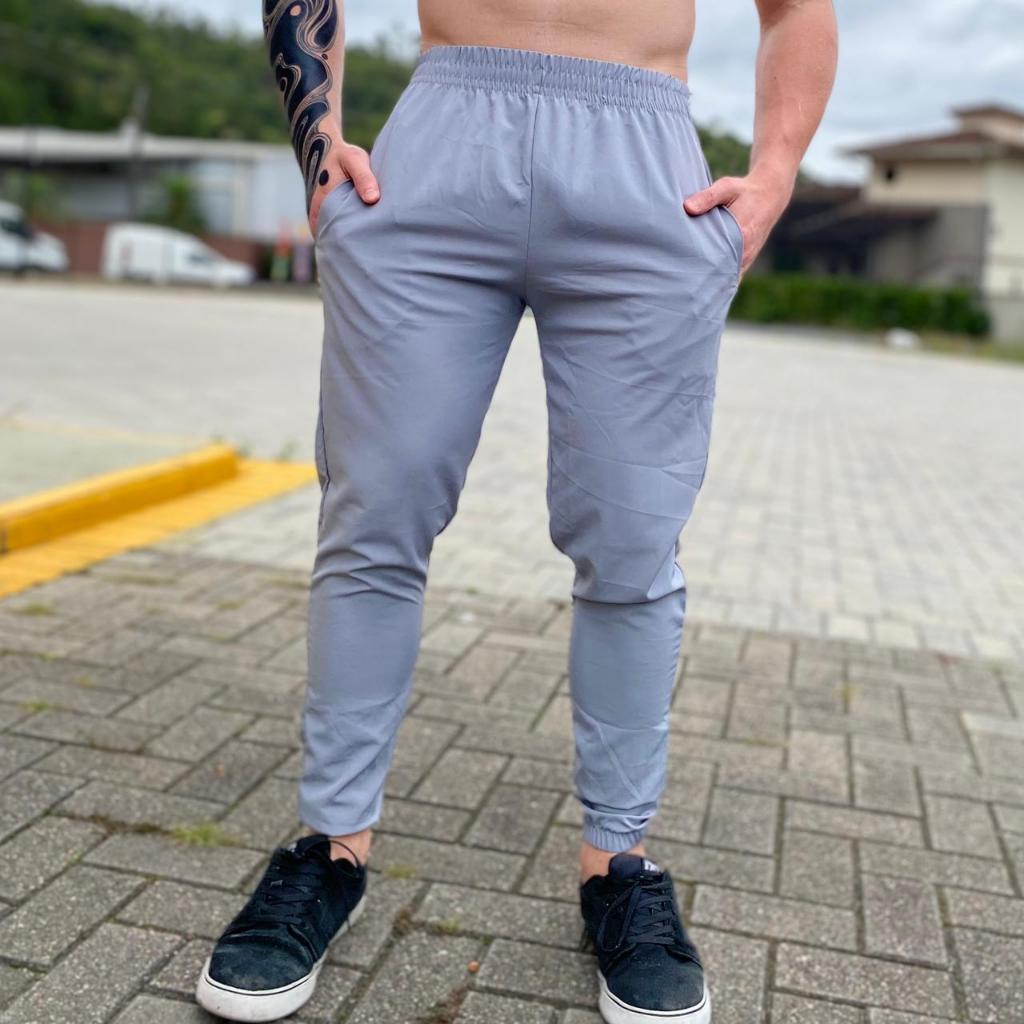 Calça Masculina Com Elastano Esportiva Treino Fitness Slim Fit