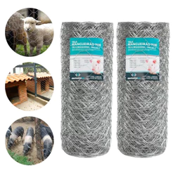Kit 2 Telas Hexagonal Mangueirão 0,80m – Fio 18 50m Cada, Super Resistente