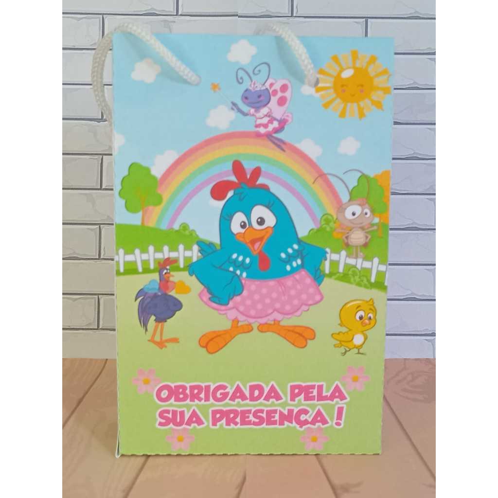 Sacolinha Surpresa Personalizada Lembrancinha Galinha Pintadinha PEGUE E MONTE