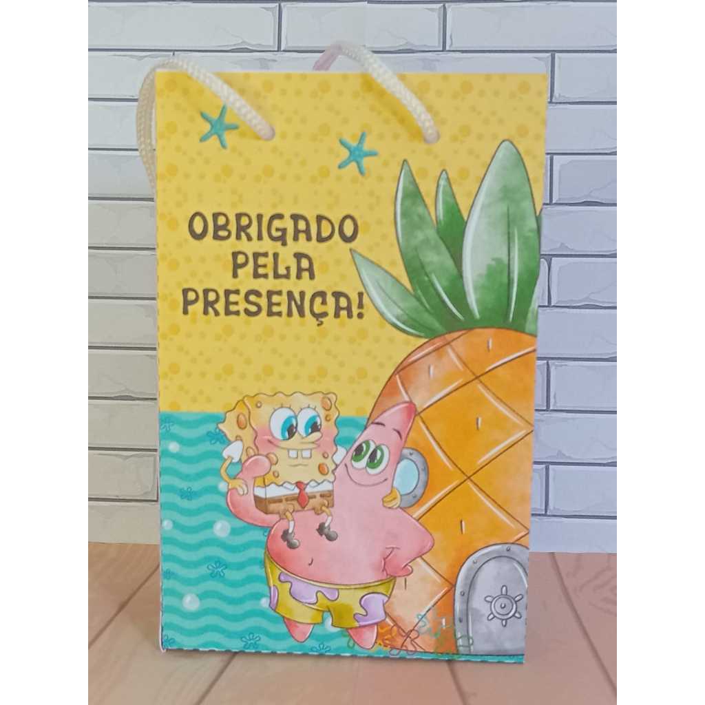 Sacolinha Surpresa Personalizada Lembrancinha Bob Esponja PEGUE E MONTE PRONTA ENTREGA em Oferta na Shopee