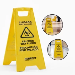 Placa De Sinalização Limpeza Para Piso Molhado Cor Oficial Perfect
