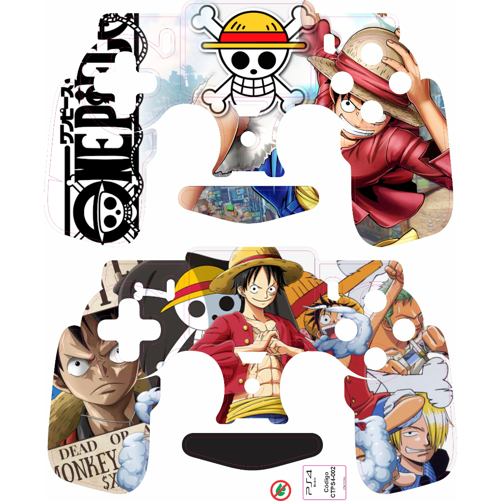 Par de Adesivos Controle Ps4 Slim Ps4 Fat Controles Ps4 One Piece
