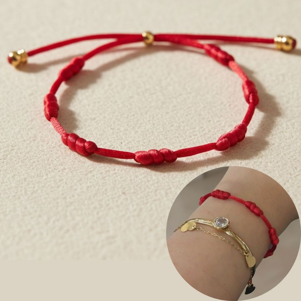 Pulseira 7 Nós Vermelha Proteção Kabbalah Ajústavel em Oferta na Shopee