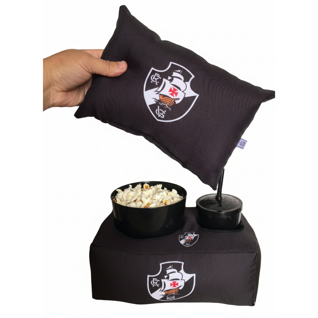 Kit Cinema Almofada Porta Pipoca + Mini Almofada decorativa Vasco da Gama