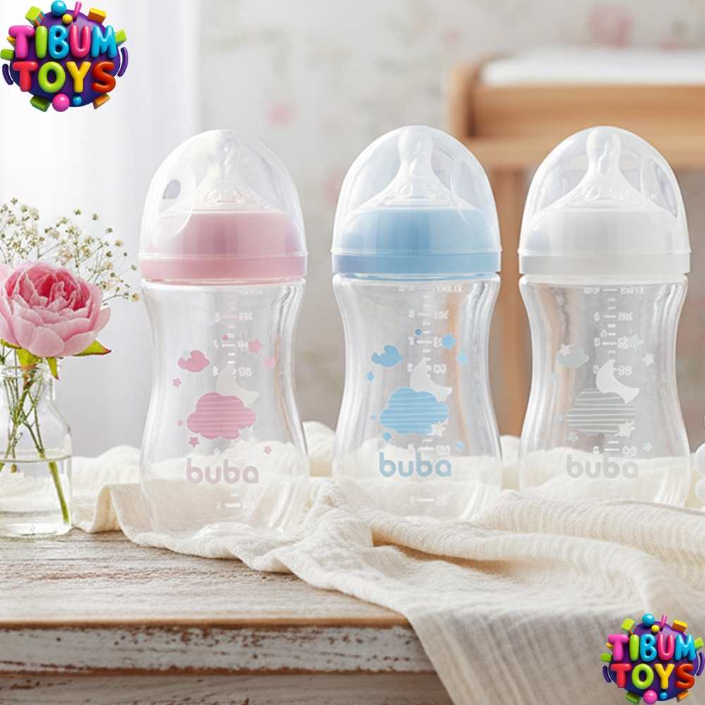 Mamadeira Easy Flow Nuvem 330ml Anticólica Buba Bico Fluxo 3 Ultrasoft Anti Vazamento