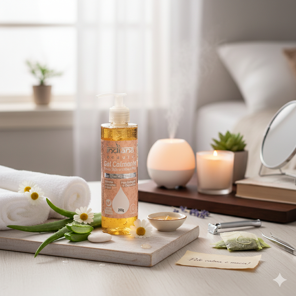 Gel Calmante Camomila e Cravo INDIANA BEAUTY Hidrata Rosto Sobrancelhas e Corpo Pós Henna 200g — imagem 2 de 2