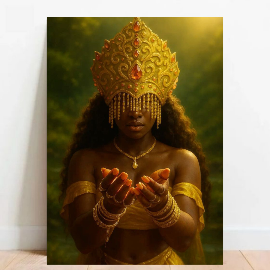 Quadro Placa decorativa Oxum Orixá Umbanda Candomblé Rainha das Águas Doces 015