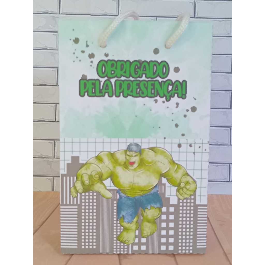 Sacolinha Surpresa Personalizada Lembrancinha Hulk PEGUE E MONTE