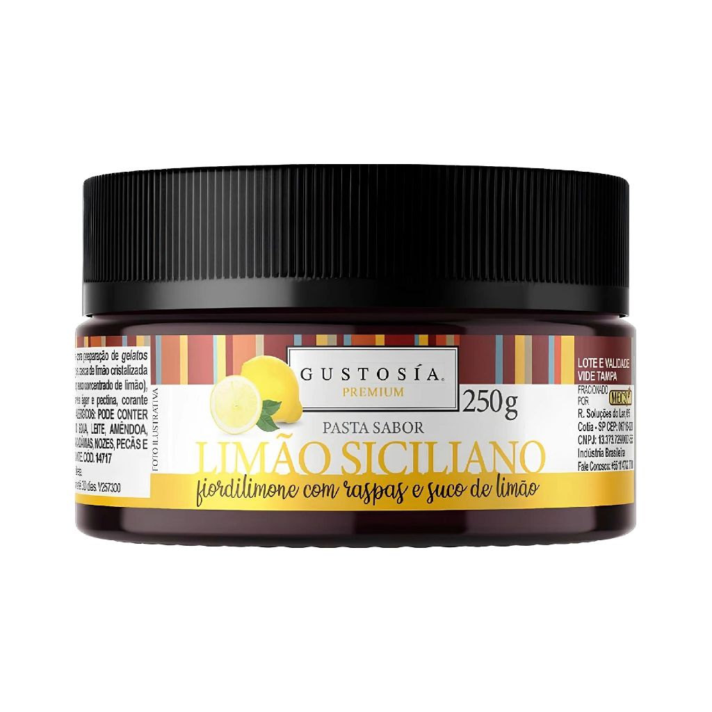 Pasta Saborizante Concentrado Sabor Limão Siciliano com Raspas 250g MEC3 Gustosía Premium