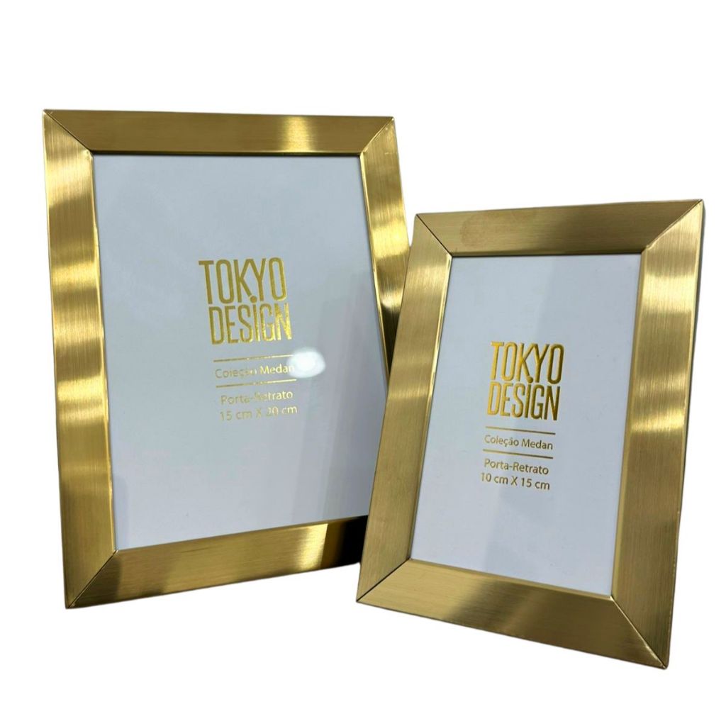 KIT PORTA RETRATO 15X20 DOURADO LARGO BRILHANTE LUXO, HOME DECOR PREMIUM SALA, QUARTO, RACK em Oferta na Shopee