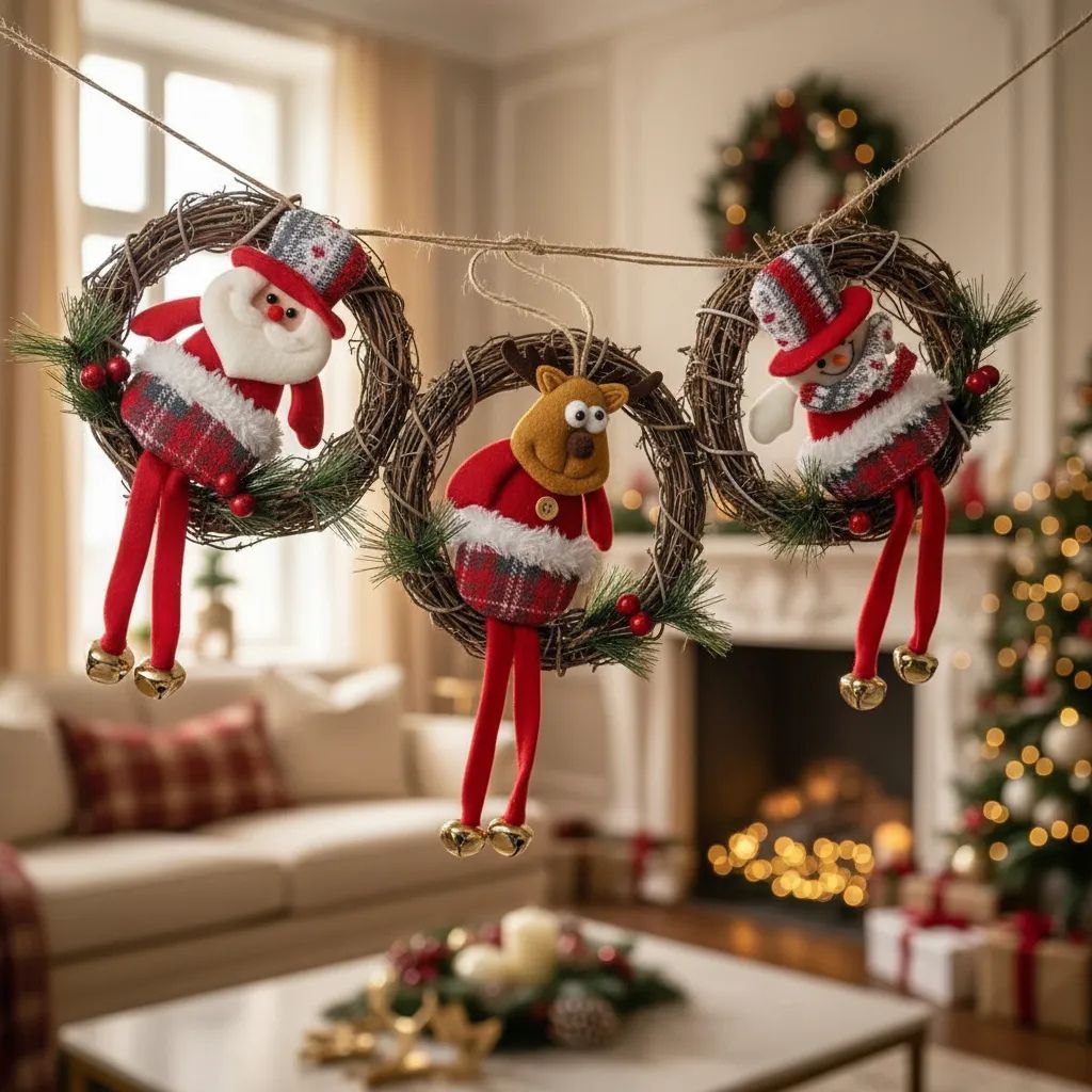 Bonecos de Tecido Pendurável Decoração Arvore Natal Bonecos de Neve Pingente de Arvore em Oferta na Shopee