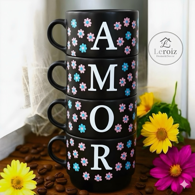 kit Jogo de Xícaras Acrílica Empilhavel 4 peças 200 ml, decoração, casa,escritório, café, chá.