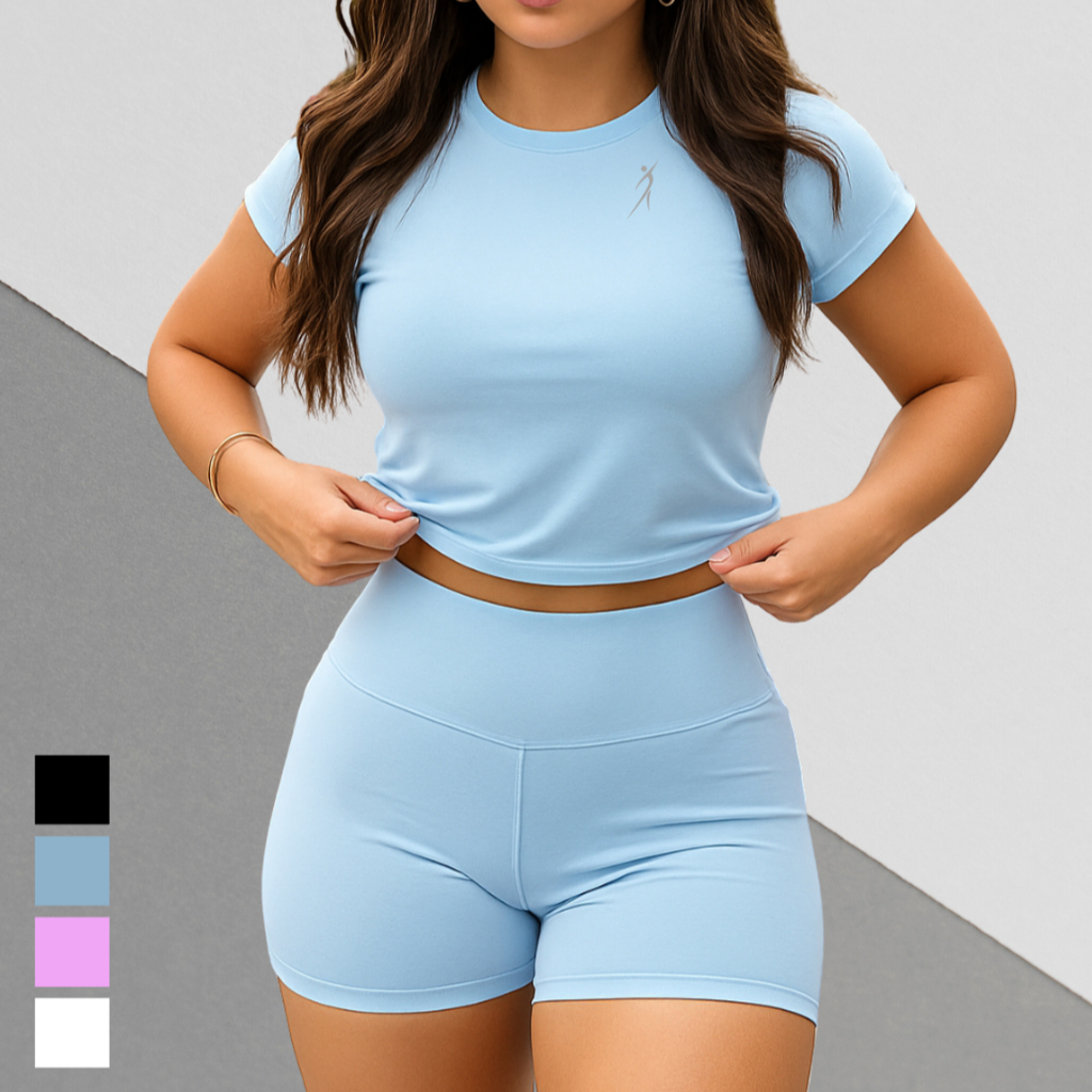 Conjunto Fitness Feminino Academia Treino - Kit Camiseta Dry Fit e Short Zero Transparência Premium em Oferta na Shopee