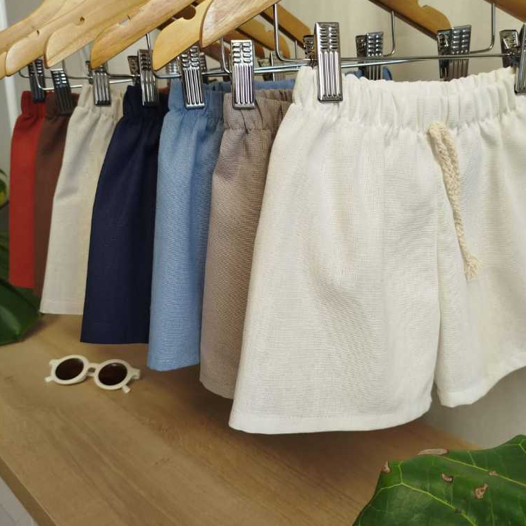 kit 5 Shorts infantis em Linho 1,2,4,6,8 anos