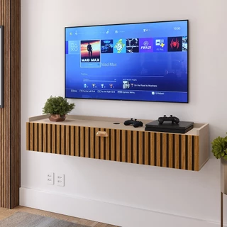 Rack Suspenso Home Classic New Pequeno Sala Estar Quarto Tv 32 Polegadas 1 Porta Puxador Concha