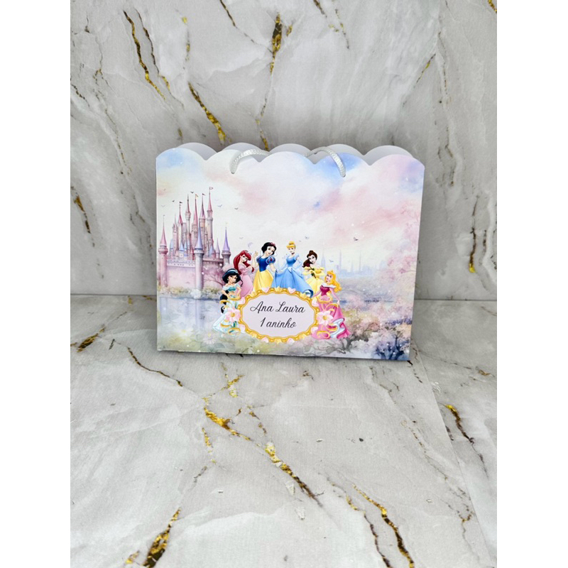 Sacolinha Surpresa Personalizada Princesas Disney - Festa Infantil - Pegue e Monte