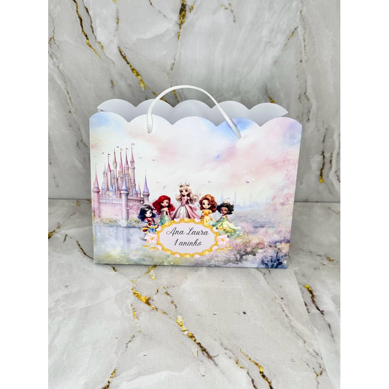 Sacolinha Surpresa Personalizada Princesas Disney - Festa Infantil - Pegue e Monte