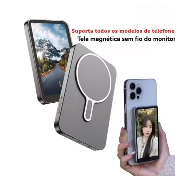 Tela Magnética Monitor Para Celular Sem Fio Smartphone Selfie Vlog Gravação