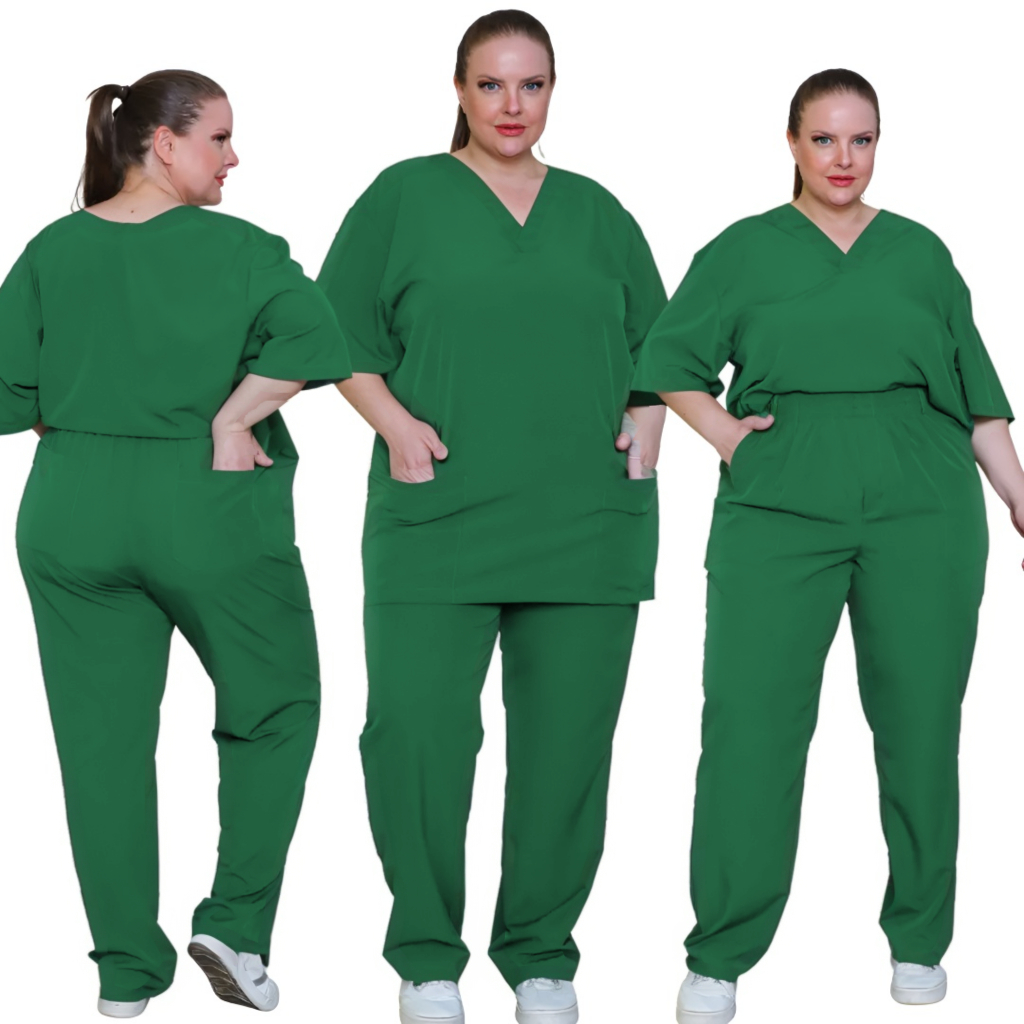 Pijama Cirúrgico Com Elastano Tecido Fresco Macio Plus Size Scrub Uniforme Hospitalar Enfermagem Médico Enfermeira em Oferta na Shopee